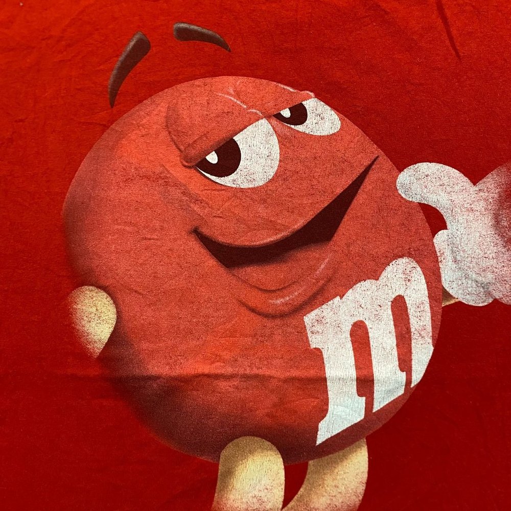 Vintage Y2k Essential Red M&Ms Chocolate Candy T-… - image 3